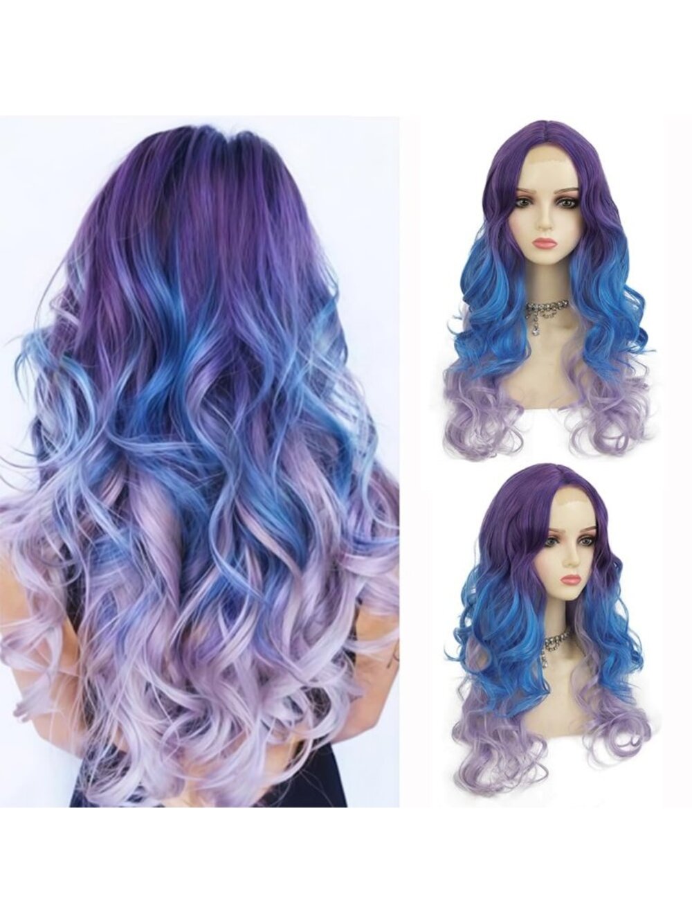 Women's Red Middle Part Modern Heat Resistant Fiber Straight Long Wigs